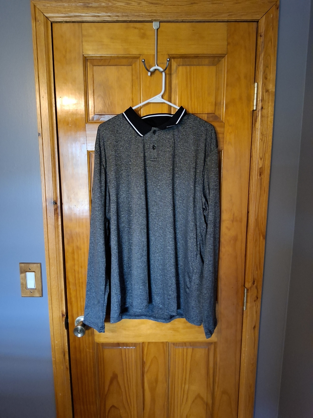 Men's Long-Sleeve Polo Shirt - Charcoal Heather